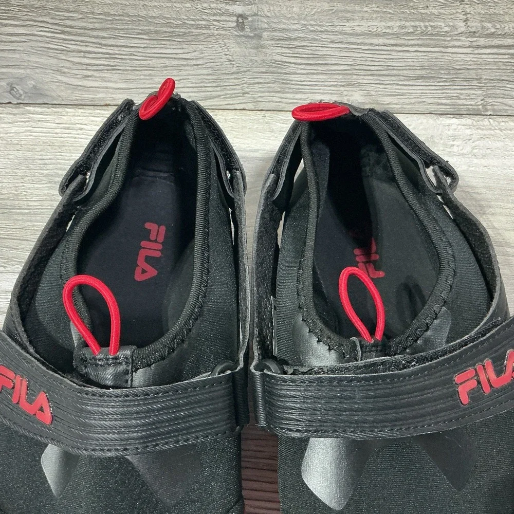 Fila Skele-Toes EZ Slide Drainage Barefoot Running Shoes Black Red Mens Size 10